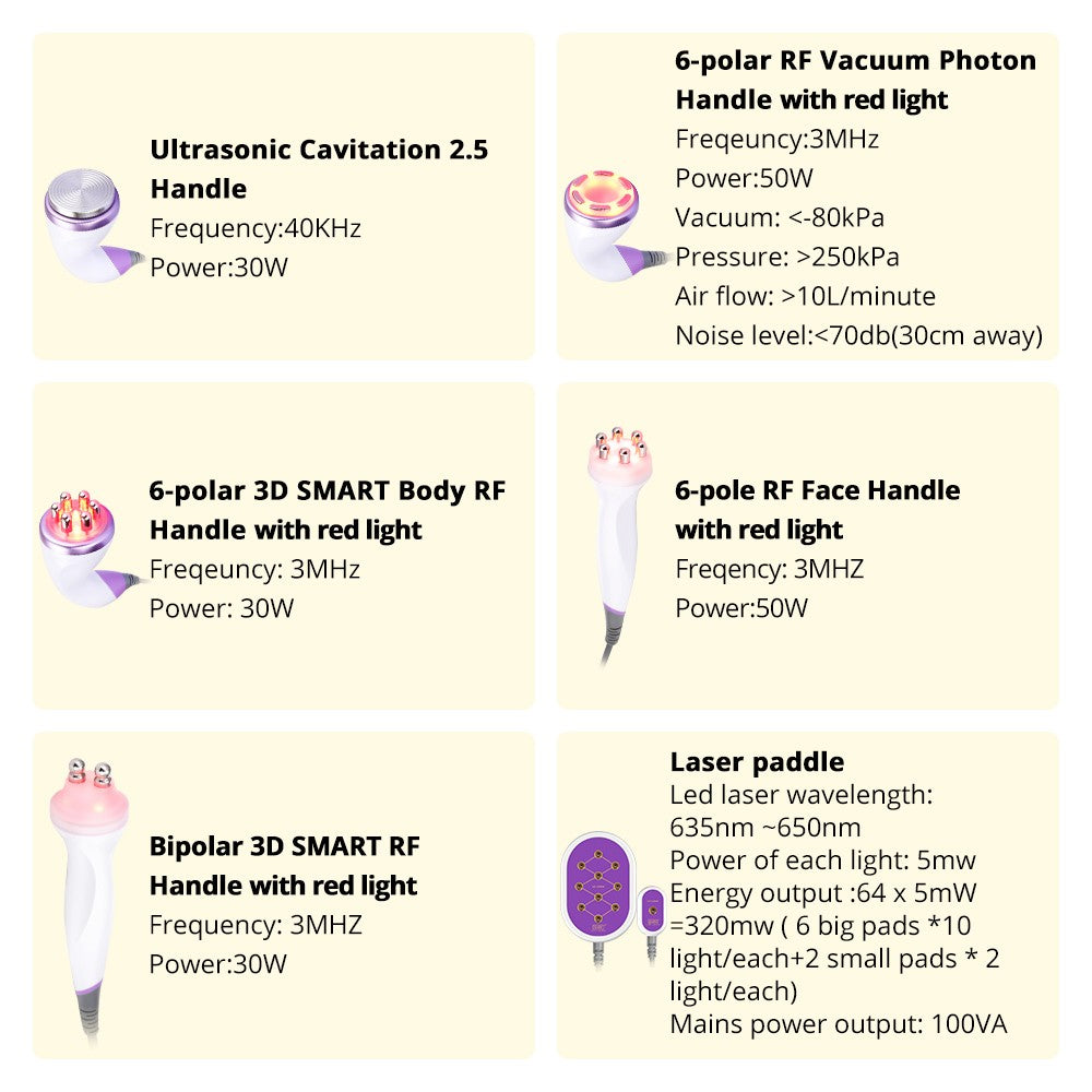 6 In 1 RF with Ultrasonic 40K Cavitation 2.5 with Lipo Laser image 3