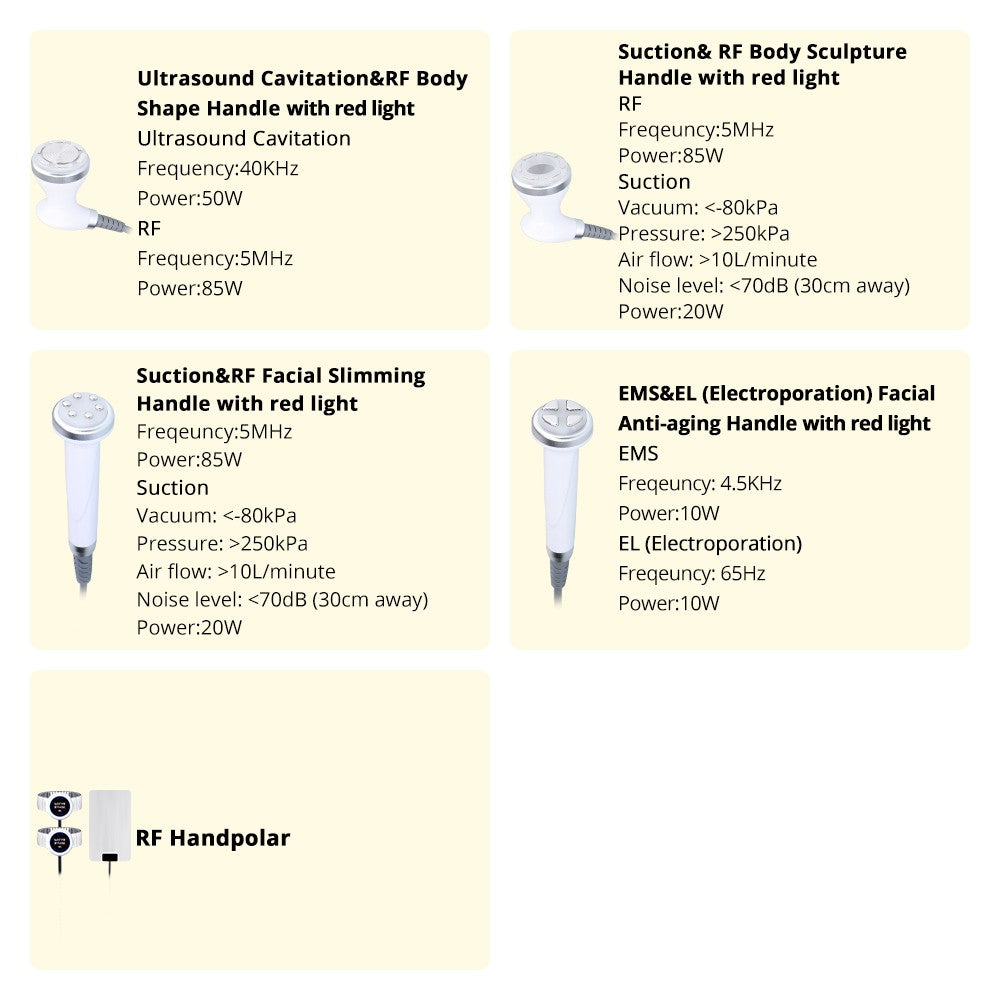 5 in 1 Ultrasonic 30K Cavitation Radio Frequency RF with EMS &amp; EL (Electric Muscle Stimulation and Electroporation) S-Shape Machine image 3