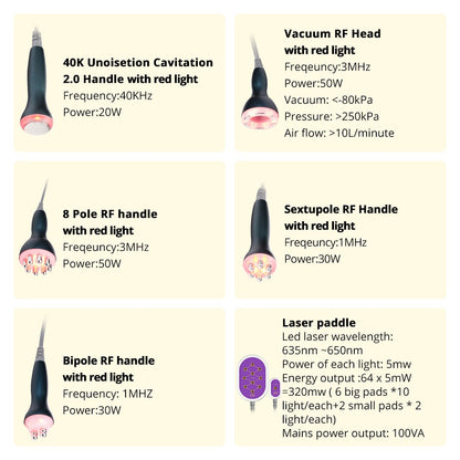 6 in 1 Ultrasonic Cavitation Machine with RF &amp; Lipo Laser Therapy image 3
