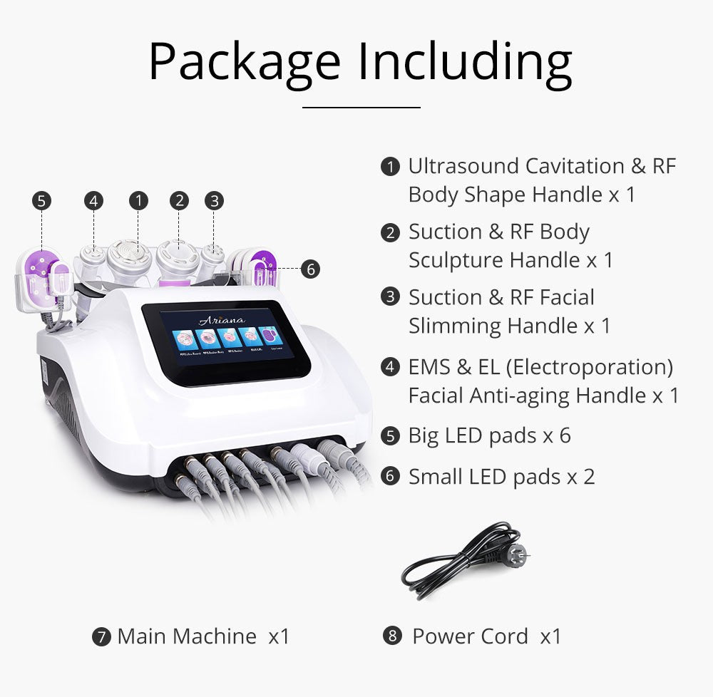 5 in 1 Ultrasonic 30K Cavitation 5mW Lipo Laser Radio Frequency RF with EMS &amp; EL (Electric Muscle Stimulation and Electroporation) S-Shape Machine image 2