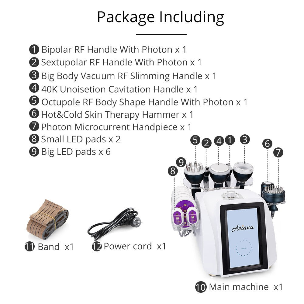 9-in-1 Cavitation Machine | 40K RF Lipo Laser – Ariana Spa Supplies