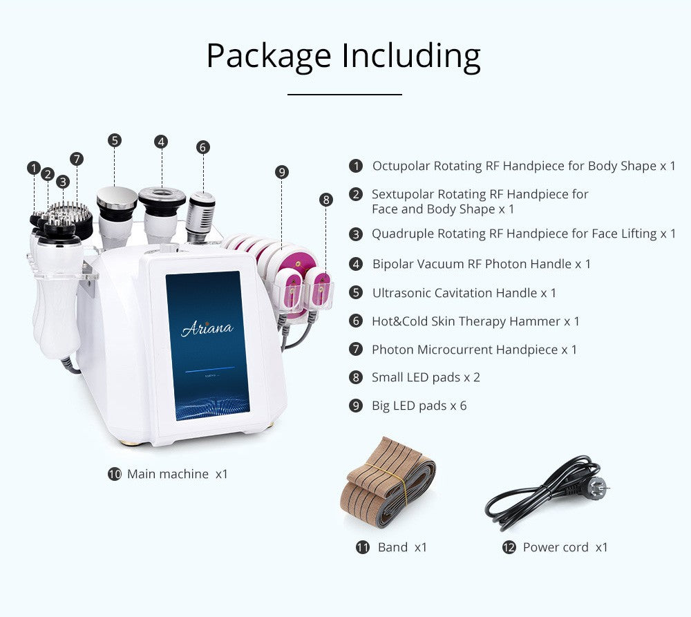 9 in 1 Ultrasonic 40K Cavitation with Rotary -  Rotating RF and Lipo Laser image 2