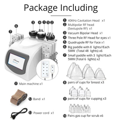 7 in 1  Lipo Laser Ultrasonic RF Cavitation Machine with Vacuum Suction  Therapy image 2