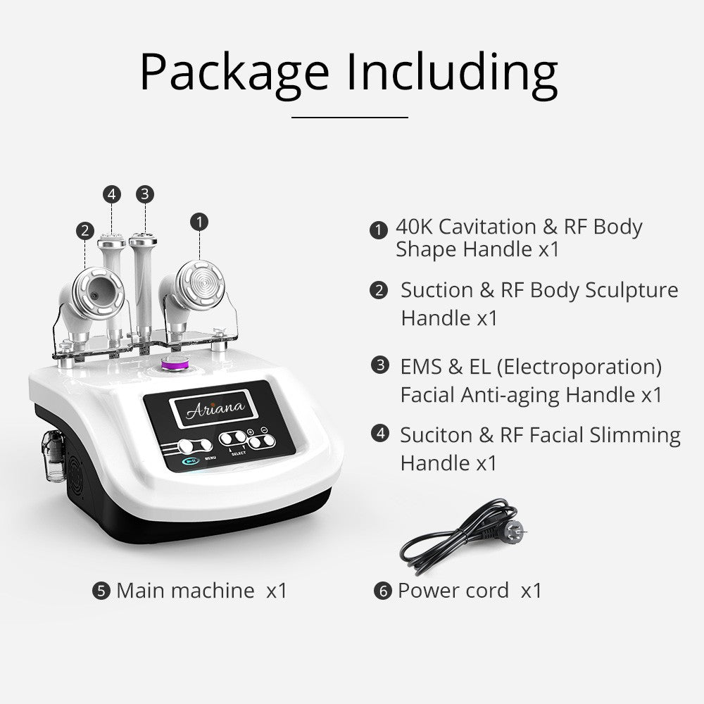 4 in 1 Mini Ultrasonic 30K Cavitation Radio Frequency RF with EMS &amp; EL (Electric Muscle Stimulation and Electroporation) S-Shape Machine image 2