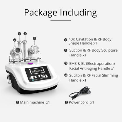 4 in 1 Mini Ultrasonic 30K Cavitation Radio Frequency RF with EMS &amp; EL (Electric Muscle Stimulation and Electroporation) S-Shape Machine image 2