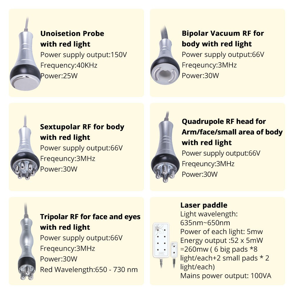 7 in 1  Lipo Laser Ultrasonic RF Cavitation Machine with Vacuum Suction  Therapy image 3