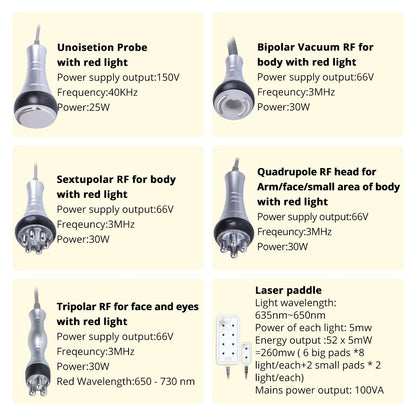 7 in 1  Lipo Laser Ultrasonic RF Cavitation Machine with Vacuum Suction  Therapy image 3