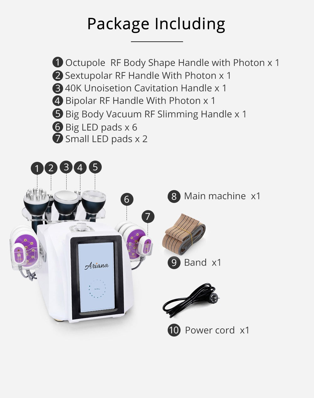 6 in 1 Ultrasonic Cavitation Machine with RF &amp; Lipo Laser Therapy image 2