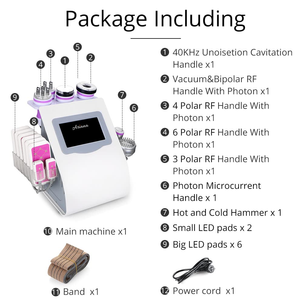 9 in 1 Ultrasonic Cavitation Machine with RF &amp; Lipo Laser Therapy image 2