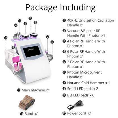 9 in 1 Ultrasonic Cavitation Machine with RF &amp; Lipo Laser Therapy image 2